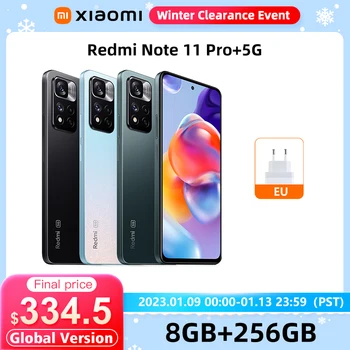 Küresel Sürüm Xiaomi Redmi Not 11 Pro + 5G Artı Akıllı Telefon 120W Aşırı Şarj Dimensity 920 120Hz AMOLED 108MP