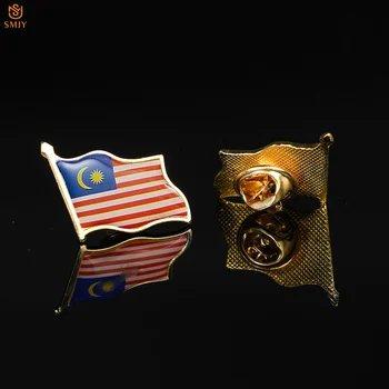 Malezya 3D Boya El Sanatları Kravat Sırt Çantası Yaka Giyim Broş Pin Euro Ulusal Amblemi Hatıra Rozeti Takı Koleksiyonu