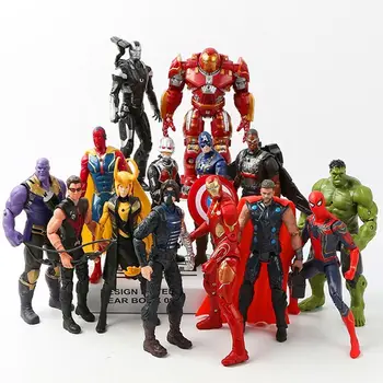 Marvel Avengers 3 Anime figürü Siyah Panter Örümcek Adam Modelleri Ironman hulk thor Aksiyon Figürleri Oyuncaklar Çocuklar İçin Noel Hediyeleri
