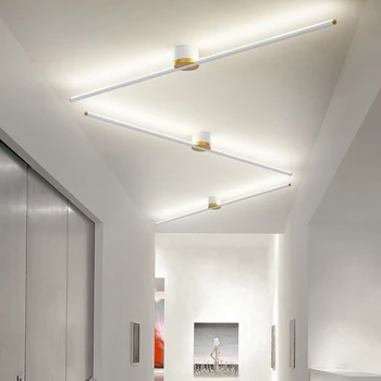 Minimalist Bir Kelime hattı uzun şerit avizeler Oturma odası yatak odası yüzeye monte tavan Lambası koridor Modern Led aydınlatma ışığı