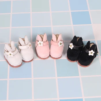 ob11 bebek ayakkabıları 1/8 1 / 12bjd kız kafa, ddf, body9 sevimli süet tavşan botları GSC ayakkabı obitsu11 bebek giysileri bebek aksesuarları