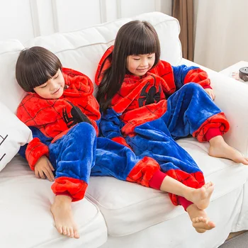 Onesie Kapşonlu Örümcek Kırmızı Çocuk Pijama Çocuklar Hayvan Cosplay Pijama Tek Parça Pijama Cadılar Bayramı Kostüm Tulum