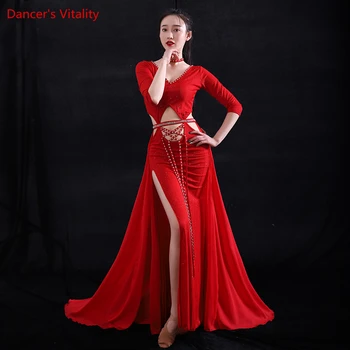 Oryantal Dans Performansı Elbiseler Kadınlar için Bellydancing Rekabet Giyim Seti Kadın Oryantal Dans Uygulama Giyim Elbise M, L