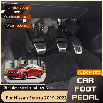 Otomatik Nissan Sentra Sylphy B18 2019 2020 2021 2022 MT Paslanmaz Çelik Yeni Araba-styling araba pedalları Gaz Fren kaymaz Pedalı