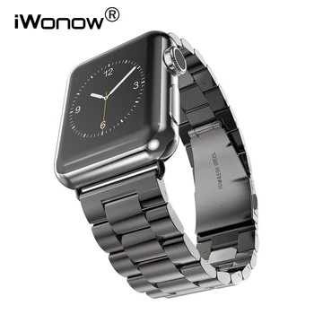 Paslanmaz Çelik Watchband iWatch Apple Watch Serisi 7 SE 6 5 4 3 2 1 38mm 40mm 41mm 42mm 44mm 45mm Bant Yedek Kayış