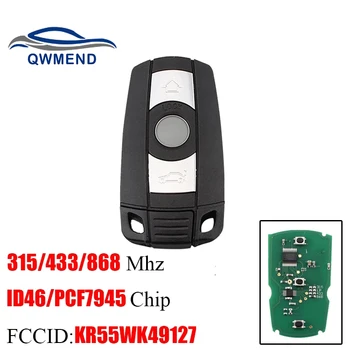 QWMEND KR55WK49127 Araba Uzaktan Anahtar BMW İçin 1/3/5/7 Serisi CAS3 X5 X6 Z4 315/433/868MHZ Akıllı Araba Anahtarı PCF7945 Çip ID46