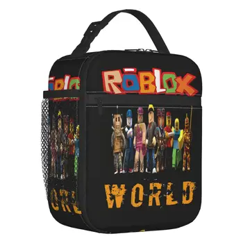 Robloxs Dünya Termal Yalıtımlı Öğle Yemeği Çantası Kadın video oyunu Taşınabilir yemek taşıma çantası Okul için Çok Fonksiyonlu yiyecek kutusu