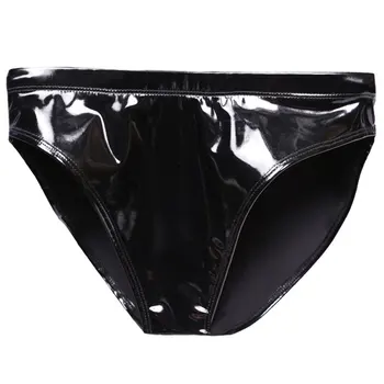 Seksi Kadınlar Yüksek Bel G-string Lateks PVC Parlak Mikro Tanga Külot Erotik İç Çamaşırı Pürüzsüz Thongs Sahne Dans Giyim Eşcinsel Giyim F21