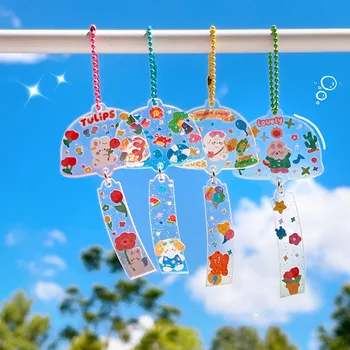 Sevimli Glitter Akrilik Anahtarlık DIY Goo Kart Sırt Çantası Dekoratif Kolye Ins Kız Anahtarlık Kawaii Kırtasiye