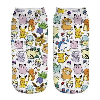 Sevimli Pokemon Pikachu Anime Figürü Pamuk Çorap Pokemon Squirtle Charmander Bulbasaur Cosplay Erkekler Kadınlar Pamuk Ayak Bileği Çorap