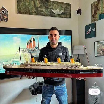 STOKTA Yaratıcılık Gemi Titanic Yapı Taşları Modeli Montaj MOC Tuğla Tekne İnşaat 9090 adet Fit 10294 Yetişkin Oyuncak Hediye
