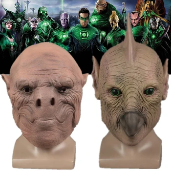 Süper kahraman Yeşil Fener Kilowog Tomar Yeniden Cosplay Lateks Maske Kask Maskeleri Cadılar Bayramı Maskeli Parti Karnaval Kostüm