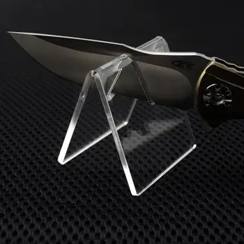 Sıcak Şeffaf Akrilik Katlanır Bıçak Ekran Standı Küçük Koleksiyon Bıçaklar bıçak rafı Vitrin Tutucular Tutucu Posta Kartları Plakaları Z6V9