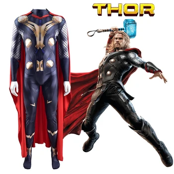 Thor Cosplay Kostüm Süper Kahraman Thor Odinson Bodysuit Cosplay Kostümleri Çocuklar için Yetişkin Cadılar Bayramı Karnaval Parti Kostüm