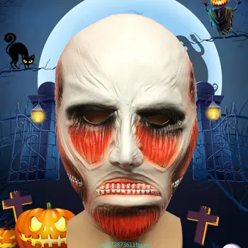 Titan Lateks Maske Cosplay Shingeki Hiçbir Kyojin Maskeleri Sahne Titans Maske Mascarillas Masquerade Noel Partisi Hediyeler