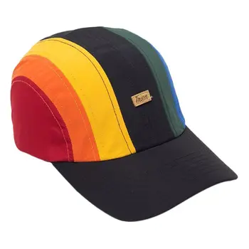 Unisex Yaz Pamuk beyzbol şapkası Gökkuşağı Çizgili Patchwork Harfler Etiket Ayarlanabilir İpli Snapback Doruğa güneşlikli kep