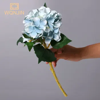 Yapay İpek Ortanca Çiçekler Plastik Kısa Şube Çiçek Düzenleme İçin DIY Sahte Ortanca Ortanca Ev bahçe dekoru