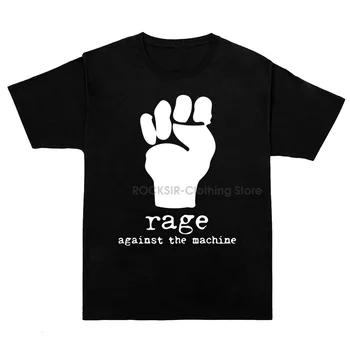 Yeni Makineye Karşı Öfke T-Shirt Rap Metal Kaya Severler Streetwear T gömlek Erkekler İçin Yaz Pamuk Rahat Kısa Kollu Üstleri