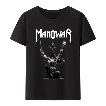 Yeni Manowar erkek tişört Erkek Kadın Yaz Moda Gevşek Nefes Streetwear Tops Unisex Hip-Hop Rahat Grafik Tee Camisetas