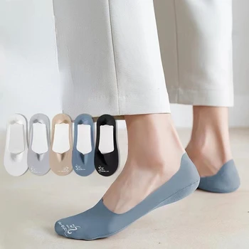 Yeni Moda Yaz Görünmez Çorap Kız Ultra İnce Nefes Silikon kaymaz Pamuk Düşük Kesim Kısa Çorap Kadın Japon Tarzı