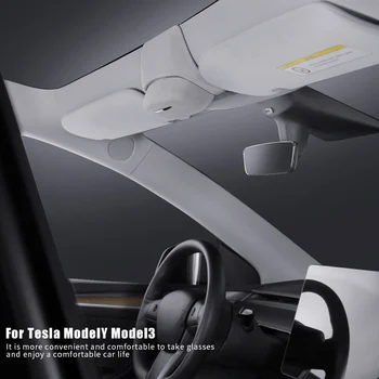YENİ Gözlük Tutucu Araba Güneşlik Gözlük Durumda Organizatör Güneş Gözlüğü saklama kutusu Güneşlik Güneşlik Araba Tutucu Tesla Modeli Y 3