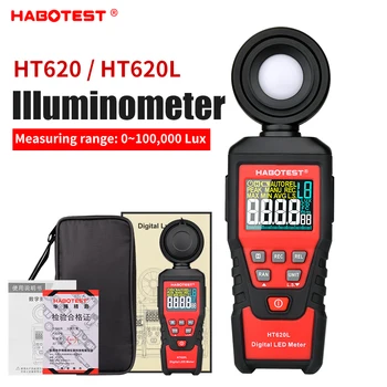 Yüksek doğruluk Luxmeter profesyonel Luxometer aydınlatıcı lcd ışık ölçer dijital fotometre Lux metre люксметр HABOTEST HT620