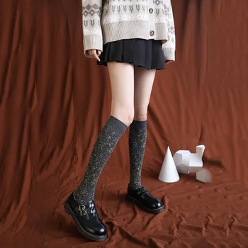 Çiçek Çorap kadın Yüksek Tüp Diz Boyu Çorap Rahat Çorap Ins Retro Kişilik Bahar Yaz Pamuk Çorap