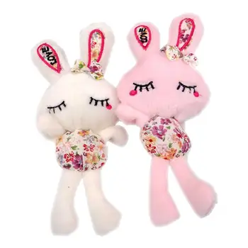 Çocuk peluş oyuncaklar Uzun bacaklı Çiçek Bez Aşk Tavşan Peluş Küçük Kolye Süper Yumuşak Kısa Peluş, PP Pamuk Dolgu