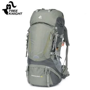ÜCRETSİZ KNİGHT 60L Açık Yürüyüş Sırt çantası İç Spor Çanta Seyahat Fram sırt çantası Çanta su Geçirmez Kamp Trekking Tırmanma 